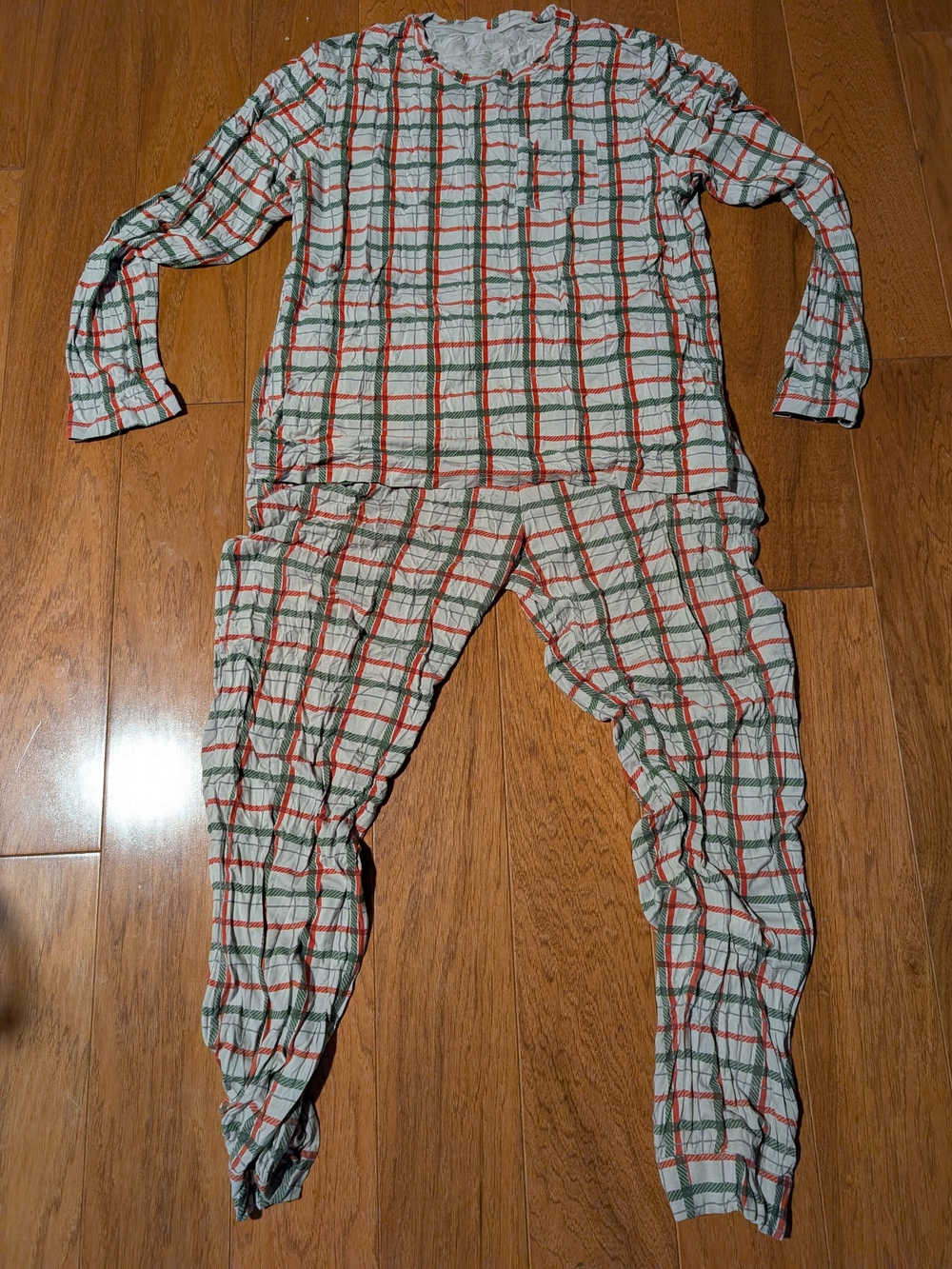 Adult Kyte Plaid Long Sleeve Pajama Set - Retired Hunter Plaid Print - Sz Large